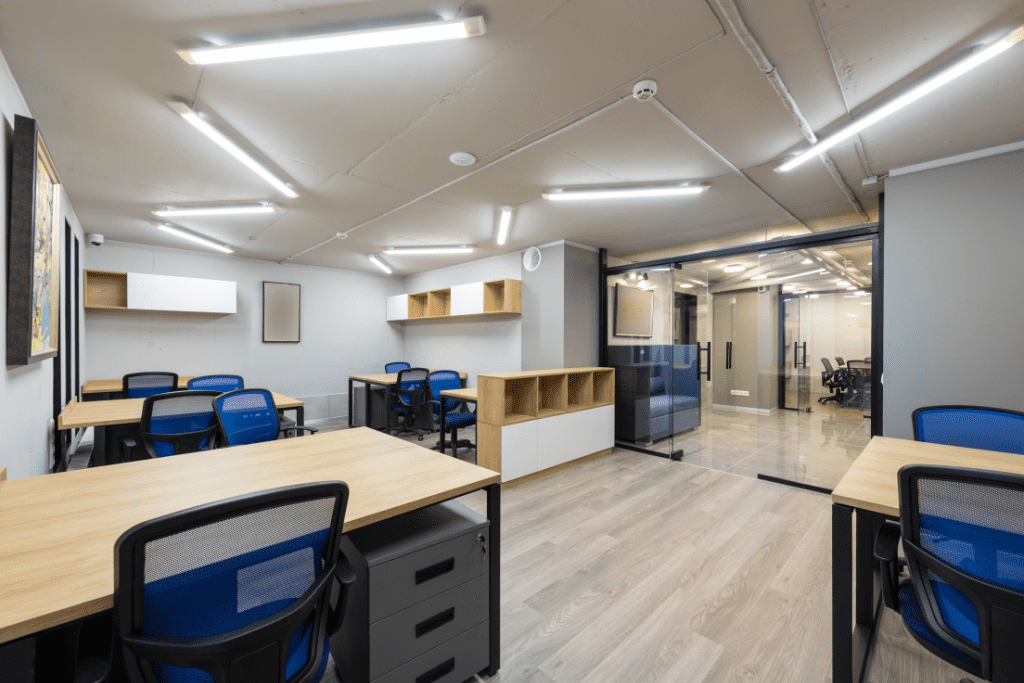 Modern office layout with a collaborative design